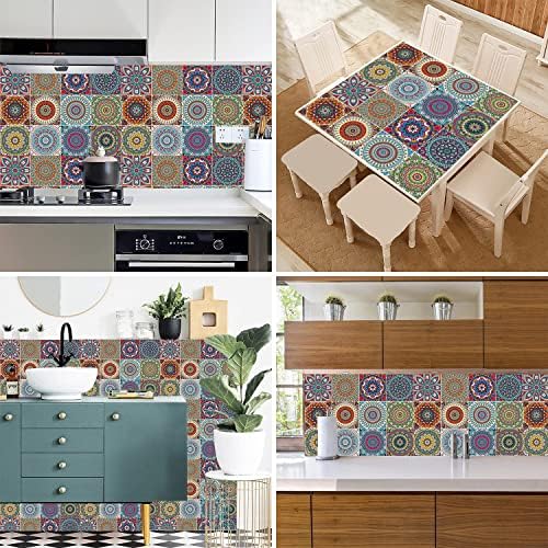 Peel e adesivos de azulejos, 12 PCs definem decalques de ladrilhos de backsplash, banheiro e cozinha decalques de parede de vinil à prova d'água, adesivos decorativos removíveis e fáceis de aplicar