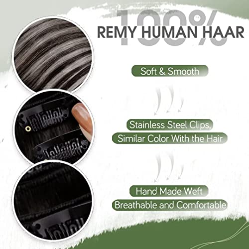 Extensões de cabelo Hetto Balayage Extensões em cabelos humanos de preto a prata Cinza mix preto clipe em extensões cabelos