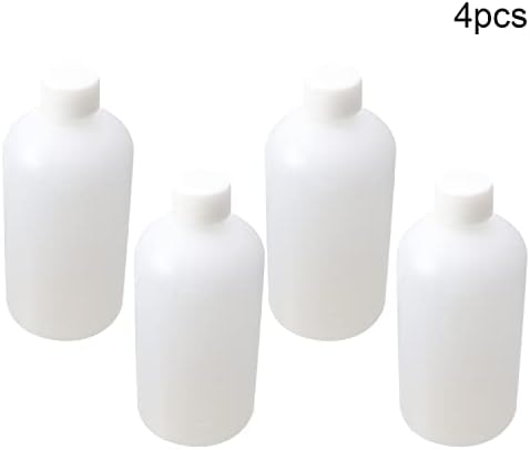 Bettomshin 4pcs 500 ml garrafas de plástico PE, garrafa de reagente de laboratório de boca fina, líquido/amostra de amostra