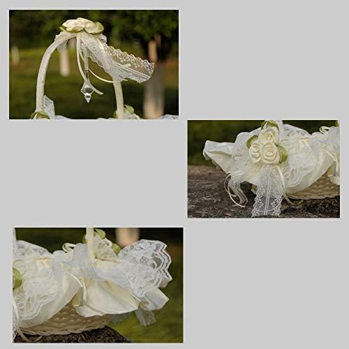 Novos cestas de casamento de Lee, material de casamento, cesta de casamento de pano de renda, cesta de flores, cesta de dama de honra, cesta de casamento para menina florida