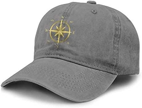 Unissex adulto vintage ajustável tampa de beisebol jeans hat dourado bússola náutica novo chapé os chapéus de caminhão