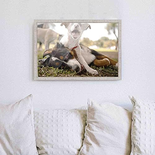 Quadro 24x16 quadro branco Real Wood Picture Frame Largura 0,75 polegadas | Profundidade do quadro interior 0,5 polegadas