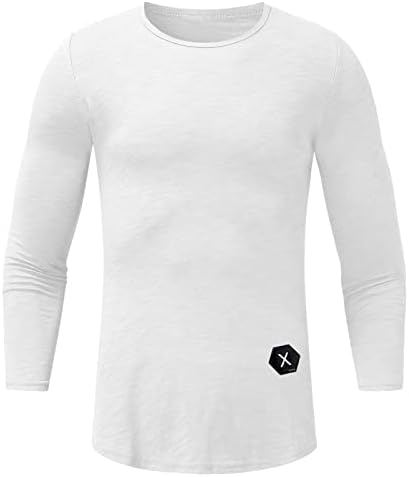 Xxzy masculino de camiseta esportiva casual masculina O-pescoço O-Glob Slub Slub Slub de manga longa Camisas de vestido para