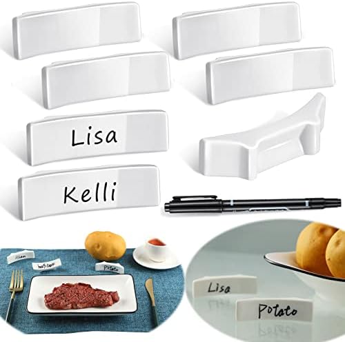 13 peças Cartões de nomes de porcelano fino Cartões de cerâmica reutilizáveis ​​Cartões de lugar personalizados para jantar de