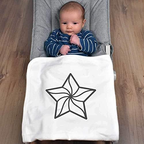 Azeeda 'Line Star' Cotton Baby Blain/Shawl