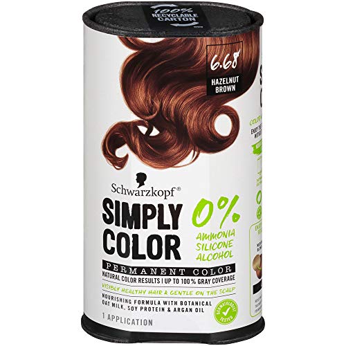 Schwarzkopf simplesmente coloria a cor permanente do cabelo, 6.68 avelã marrom