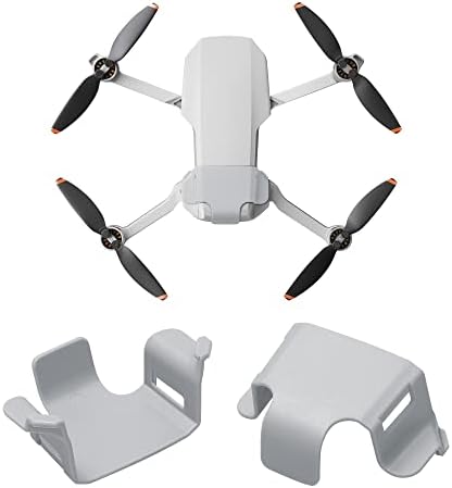 Tampa da bateria Kwmobile compatível com DJI Mavic Mini/Mini 2 - Protetor feito de plástico de abdomínio duro - cinza claro