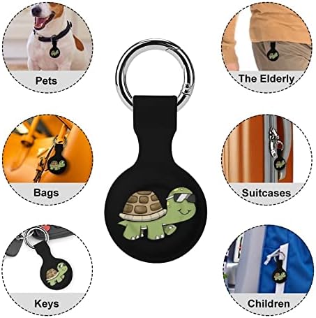 Tartaruga com óculos de sol Protetive Cover Case Compatível para Airtag Anti-Perd Locator Suports para Pets de cães de colarinho