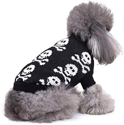 Sweater Sweater Sweater Sweater Scull Holloween Roupas de animais de estimação macios e confortáveis ​​roupas de cachorro