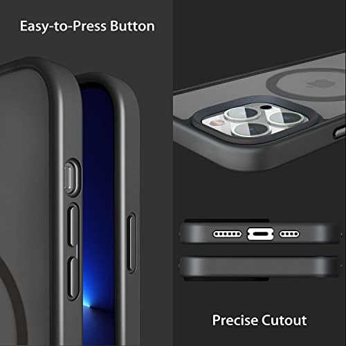 Yllzi [2 em 1] Case magnética projetada para o iPhone 13 Pro Max Case, [Charger Mag Safe Inclui], compatível com Magsafe, Proteção de Drop Proteção de Droga Militar de Caixa de Telefone Slim para 13 Pro Max 6.7 '', Space Black