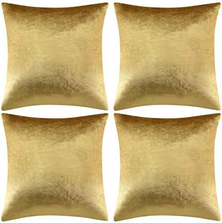 Gigizaza Decorative Pillow Capas 18 x 18, Capas de Velvet de Alvejo de Almofado Dourado, Conjunto de Casas quadradas