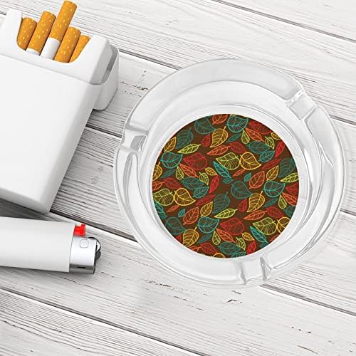 Colorido outono folhas cinzeiras de vidro para cigarros lixo à prova de vento pode imprimir bandejas de cinzas sofisticadas para