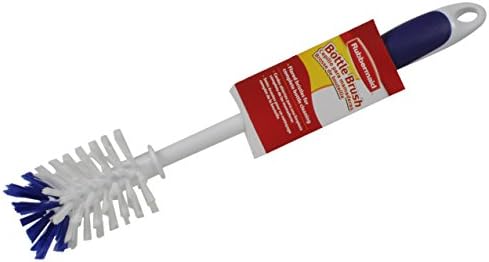 Pincel de garrafa de aderência do Rubbermaid Comfort, 1 pacote, branco, escova de limpeza para garrafas de água, garrafas de bebê, potes,