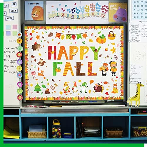 110+ PCs Decoração feliz de outono, Feliz recortes de outono Folhas de bolota de abóbora Bulletin Board Borro