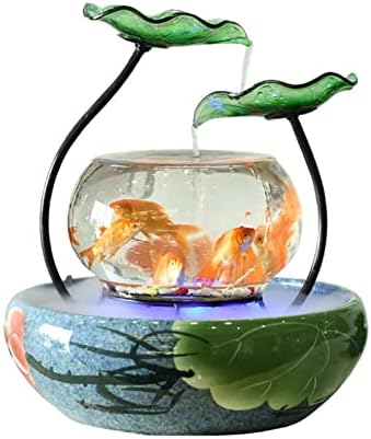 Kit de peixe tigela de vidro com bomba e decoração Mini tigela transparente aquário de tanque de peixe para peixes pequenos Cerâmica