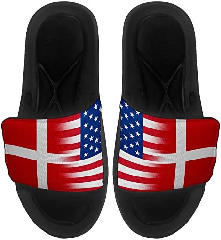 Sandálias/slides de slides/slides expressos para homens, mulheres e juventude - bandeira da Dinamarca - Dinamarca Flag