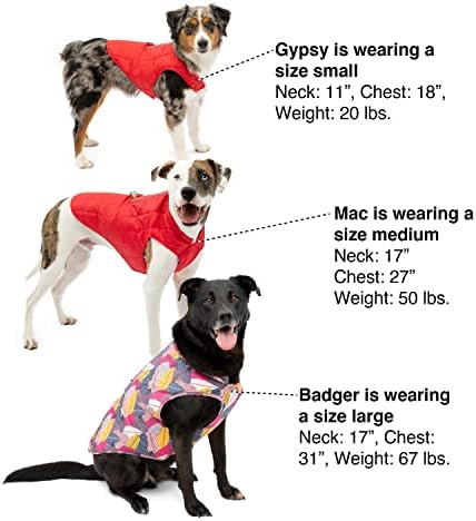 Jaqueta de cachorro do Kurgo Loft - Lão de velo reversível Casaco de inverno - Proteção do clima frio - desgaste com arnês