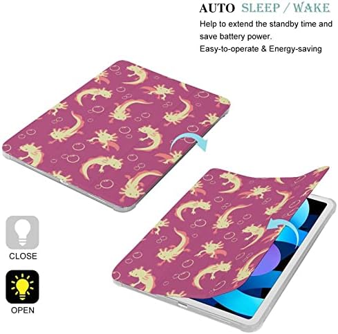 Axolotl em estojo rosa Caixa Proteção à prova de choque protetor Auto Sleep/Wake Compatível com iPad Pro 2021 （11in)