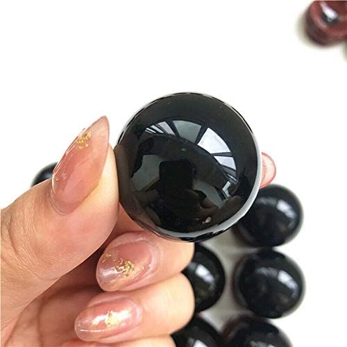 Heeqing AE216 1PC Natural Black Obsidian Crystal Sphere Ball Orb Gem Stone Healing Crystal