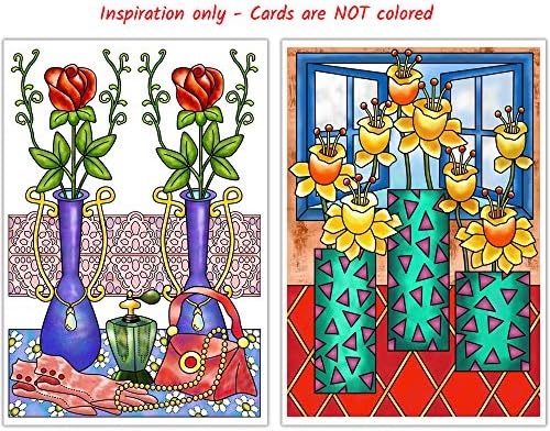 ART ECLECT CARTOS DE COLORIA PARA ANENTES E Agradecemos cartões com desenhos de flores