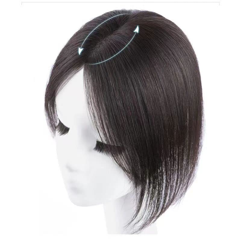 Mono Topper Human Hair Wig 26 cm clipe de despedida média em peças de cabelo para mulheres com cabelos afins