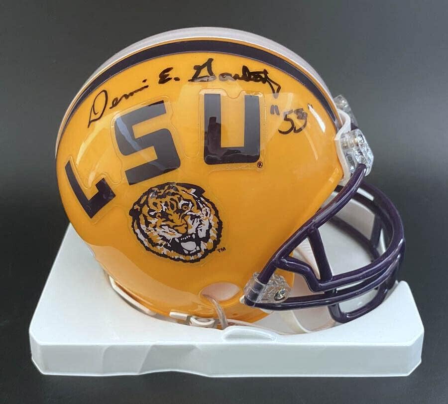 Dennis Gaubatz assinou LSU Louisiana St U Tigers Mini capacete PSA/DNA autografado - Mini capacetes autografados da NFL