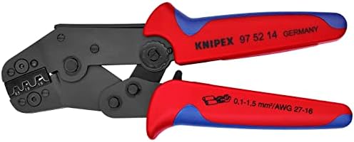 Knipex 97 52 14 alicate de crimpagem para conectores de tipo de plugue aberto não isolados