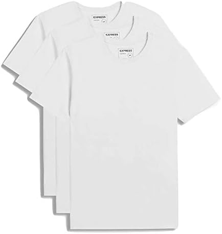 Express 3 pacote de camisetas de pescoço da tripulação esbelta