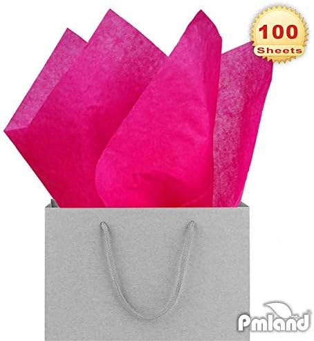 Papel de embrulho de presente de qualidade premium pmland - rosa quente - 15 polegadas x 20 polegadas 100 folhas
