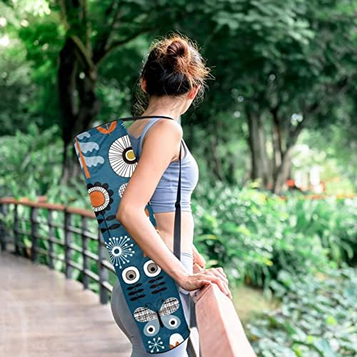 Fox Deer Owl Sunflower Yoga Mat Carrier Bag com Saco de Bacha de Mat Bag de Mat Bag de ioga