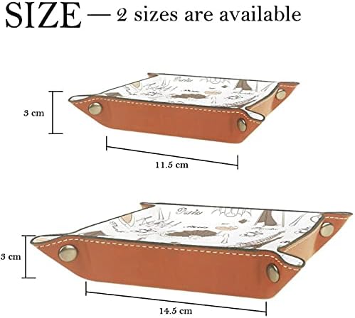 Bandeja de manobrista de couro, bandeja de dados suporte quadrado dobrável, placa organizadora de cômoda para trocar a chave da