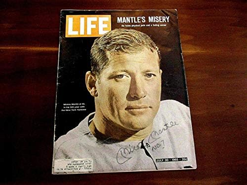 Mickey Mantle 7 New York Yankees Hof assinado Auto 1965 Life Magazine JSA Loa - Revistas MLB autografadas