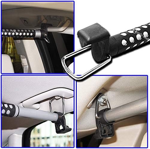 Zento lida com roupas de barra expansível de roupas pesadas, cabide de carro- clássico conveniente Black combina com fortes garras e anéis de metal e borracha