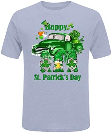 Camisa do dia de St. Patricks para feminino Gnomos fofos camisetas shamrock camisetas estampadas de manga curta Tees