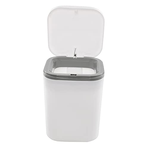Hommp 0,5 galão de lixo de bancada minúscula lata, mini lata de lixo de mesa com botão, branco
