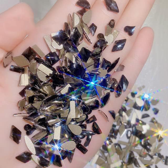 100pcs aurora peças de unhas 3d gems decoração broca em forma de pedra strass mix acessórios de cristal, 013