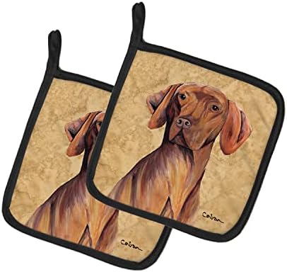 Tesouros de Caroline SC9132PTHD VIZSLA Limpe o seu par de suportes de panela, os suportes de panela resistentes ao calor de cozinha conjunta forno quentes almofadas para cozinhar churrasco, churrasco,