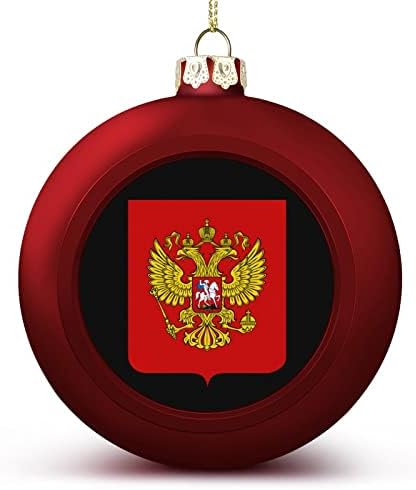 Brasão de armas da Rússia Bolas de Natal Ornamento Survessura à prova de encantos Decoração de pendura de árvore de Natal
