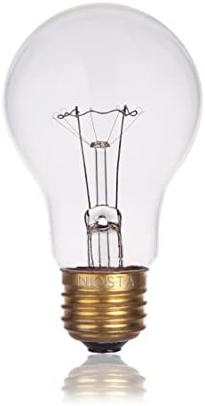Lâmpadas incandescentes niosta A19, 40 watts, 2700k brancos macios, e26 lâmpadas limpas de base média e26, lâmpadas transparentes,