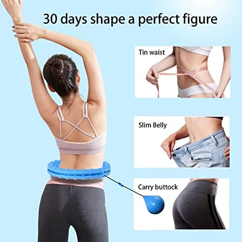 Arco de ajuste ponderado inteligente para perda de peso Audult, arco de fitness infinito plus size 32 nós destacáveis, 2 em 1 adomen massagem de fitness perfeita para mulheres treinos domésticos