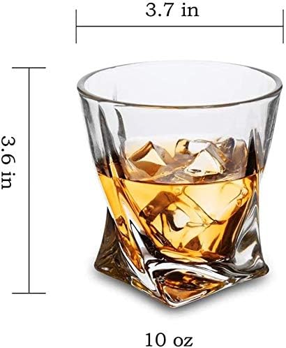 Decanter Rocks Style Whisky Glass, Crystal antiquado coquetel coquetel coquetel para uísque ou bourbon, 10 oz, 2pcs Decanter Conjunto