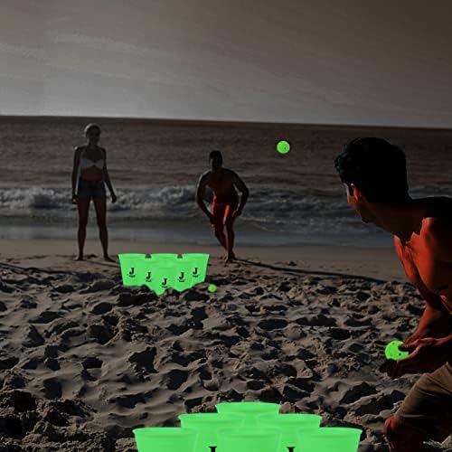 Juegoal Giant Yard Pong, Jogos de quintal ao ar livre Pong Game com baldes e bolas duráveis, jogando jogo para praia, acampamento, gramado,
