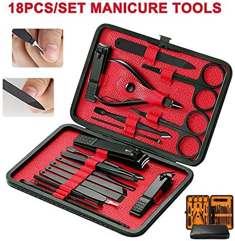 CZKE 18pcs/conjunto Clippers de unhas Manicure Pedicure Kit Ferramentas