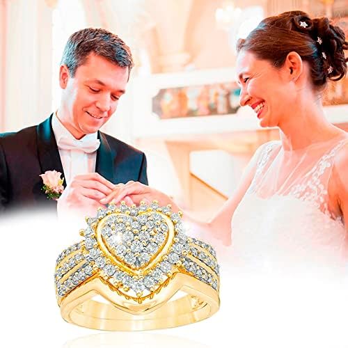 2023 Novo Anel de Diamante de Diamante do Amor Ladies Fashion Wedding Diamond Ring de duas peças Anel para mulheres anel