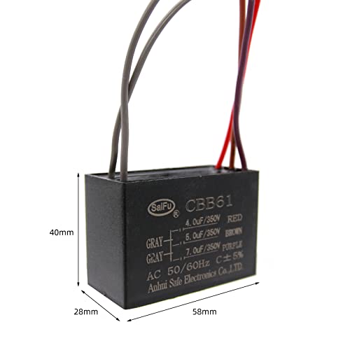 AkzyTue CBB61 Capacitor 4UF+5UF+7UF 350V CA TETENHA