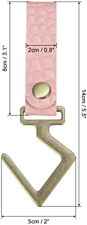 Meccanidade de 5,5 polegadas de couro pu de ganchos de prateleira cabide de acampamento Metal Metal Portable Outdoor