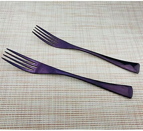 Flatware Conjunto para 4, luxuosos 24-Pieces Shiny Purple Plated 18/10 Falhe de talheres de aço inoxidável Conjunto de facas de colheres e garfos, serviço de talheres para 4
