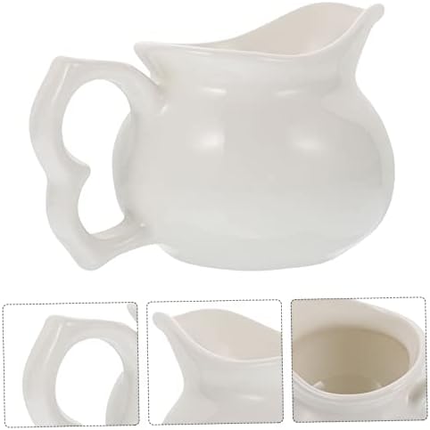 Bestonzon 2 pcs leite jarros brancos boat prato prato de óleo xícara de pestres de pestiling molhando que aquece com leite de cerâmica