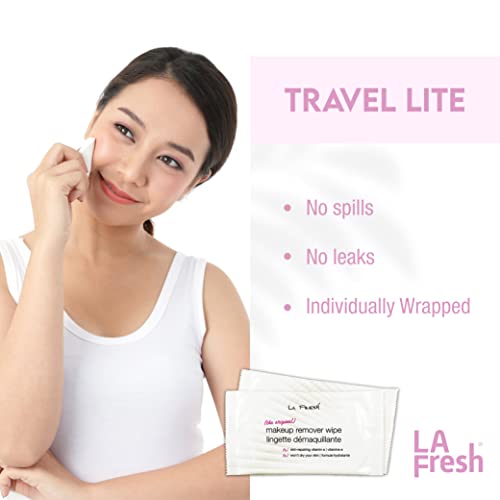La Fresh Makeup Remover Wipes com vitamina E para maquiagem à prova d'água - Limpos de limpeza do rosto, caso de lenços faciais de