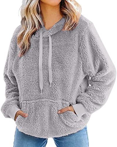 Molho de lã artificial de lã artificial feminina Casual Pullover de cor sólido